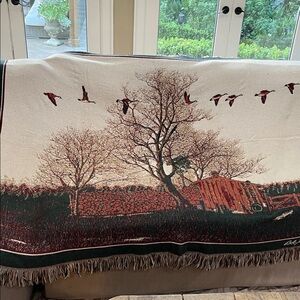 Vintage 90’s Bob Timberlake Seasonal Throw Blanket Reversible